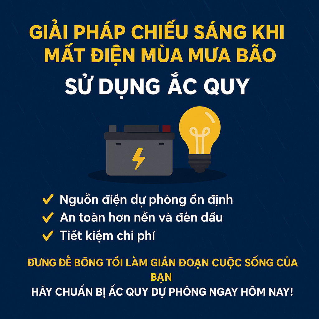 Ắc quy chiếu sáng mùa mưa bão