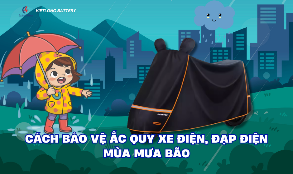 Cách Bảo Vệ Ắc Quy Xe Điện, Đạp Điện Mùa Mưa Bão
