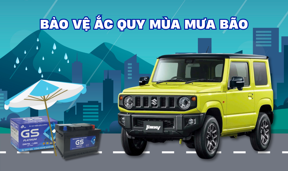 bảo vệ ắc quy mùa mưa bão