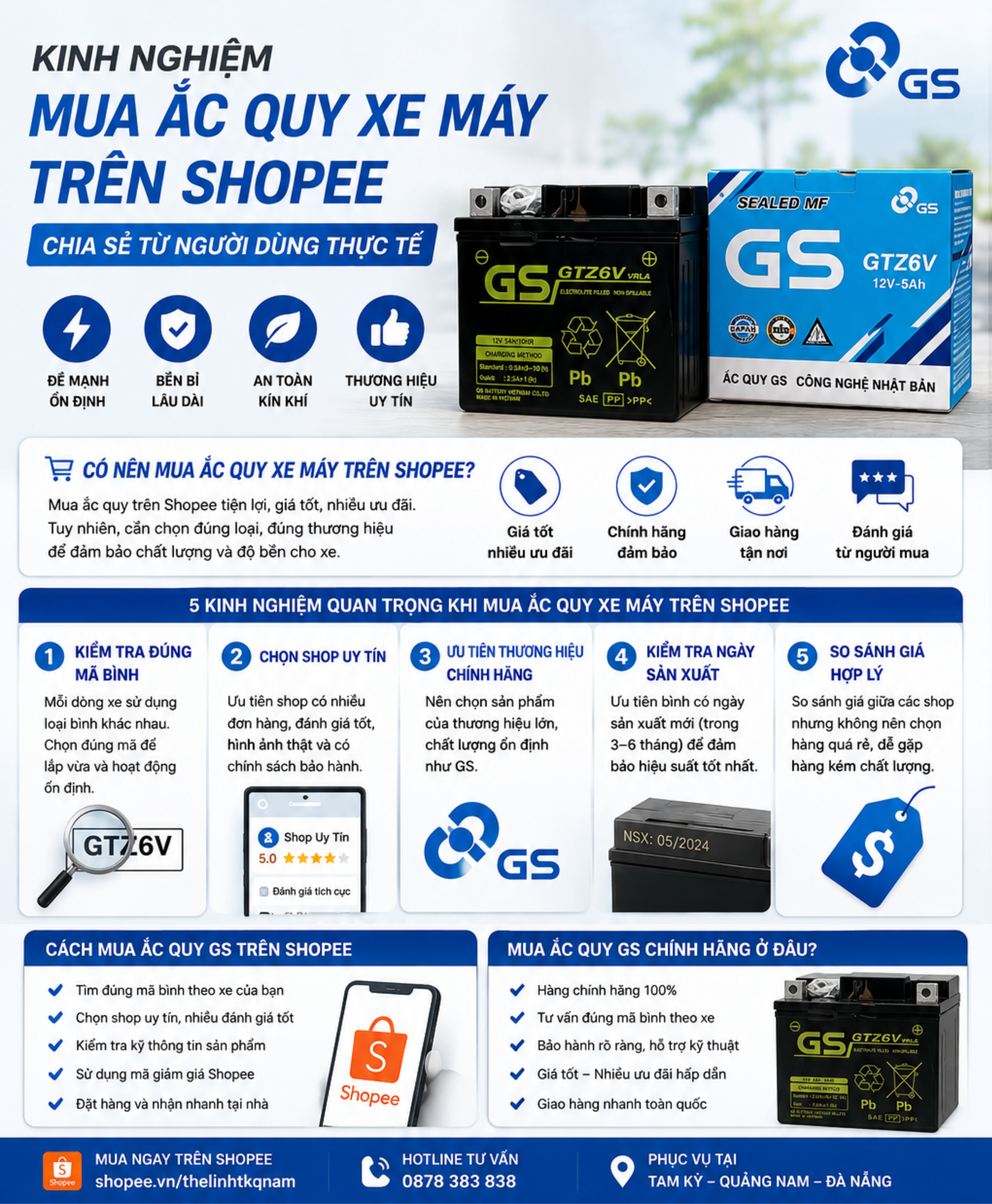 Kinh Nghiệm Mua Ắc Quy Xe Máy Trên Shopee