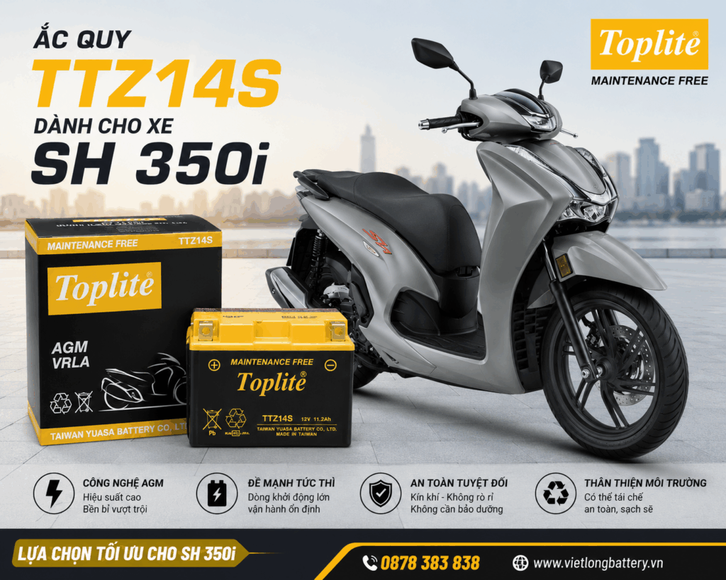 Ắc quy TTZ14S dùng cho xe SH i350